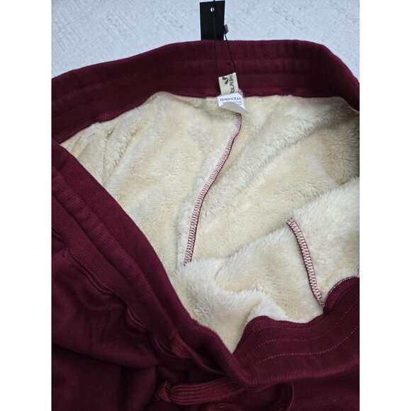 Zerdocean Mens Burgundy Fleece-Lined Sweatpants With Drawstring Waist & Pockets - Picture 5 of 7